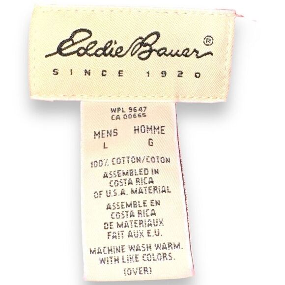 Eddie Bauer Crimson Red Chamois Flannel Sport Shirt L - Picture 2 of 7